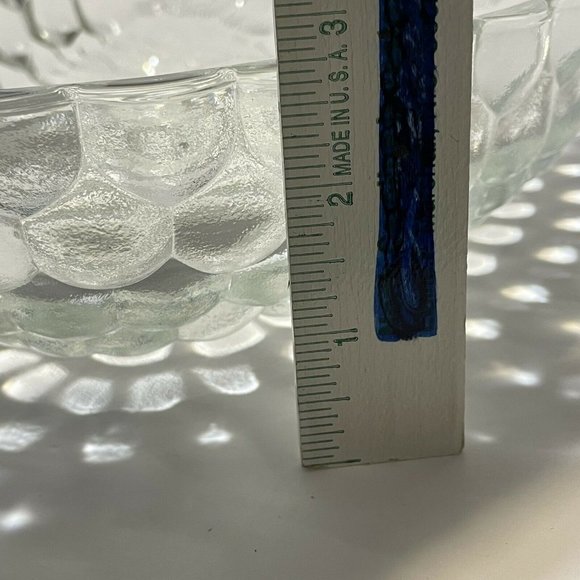 10”  raspberry blackberry Berry shaped bowl candy salad dish clear Textured Leaf - Picture 6 of 8